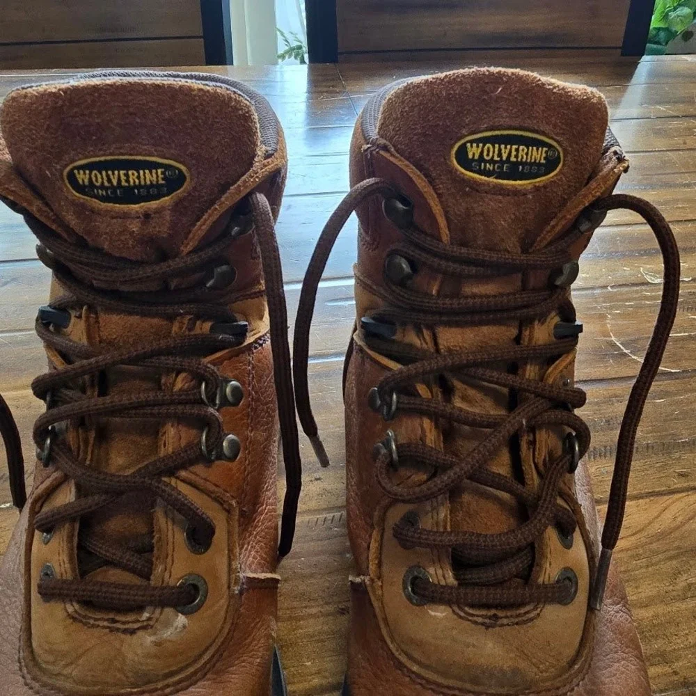 Wolverine Raider Mens 10.5 EW Brown Leather Work‎ Boots W04013 EH Rated